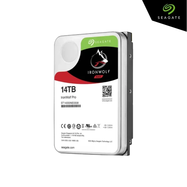 Seagte Disque Dur HDD Interne 14 To SATA 6 Gb/s 3.5" IronWolf Pro NAS 7200 RPM - ST14000NE0008