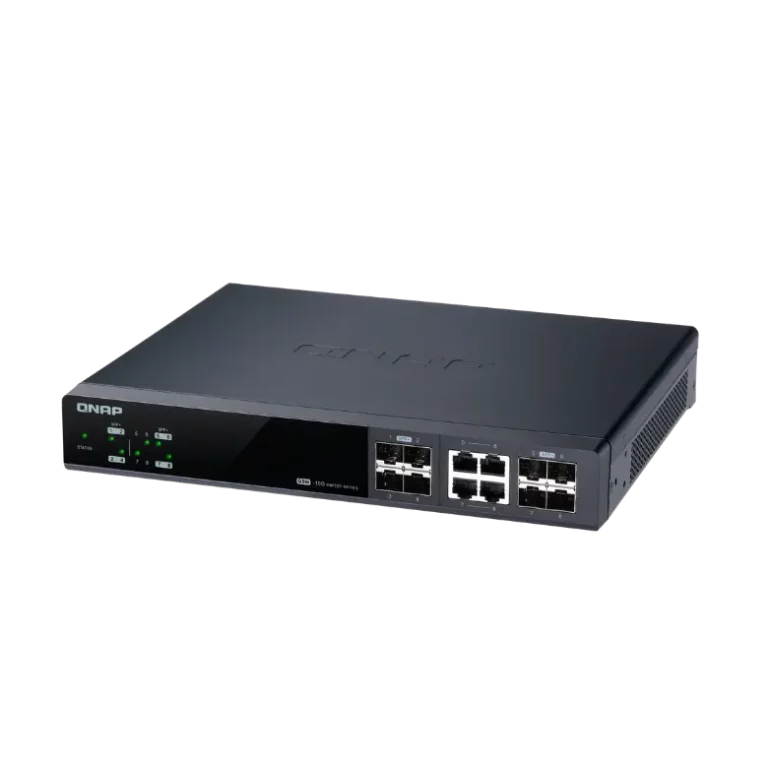 QNAP QSW-M804-4C – Switch 10GbE Manageable 8 Ports 4 x 10GbE SFP+, 4 x combo 10GbE SFP+/RJ45